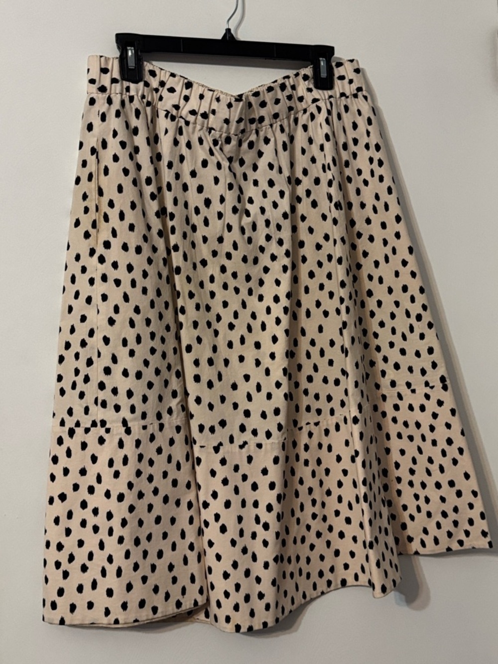 kate spade Cream Skirt with Black Spot Print